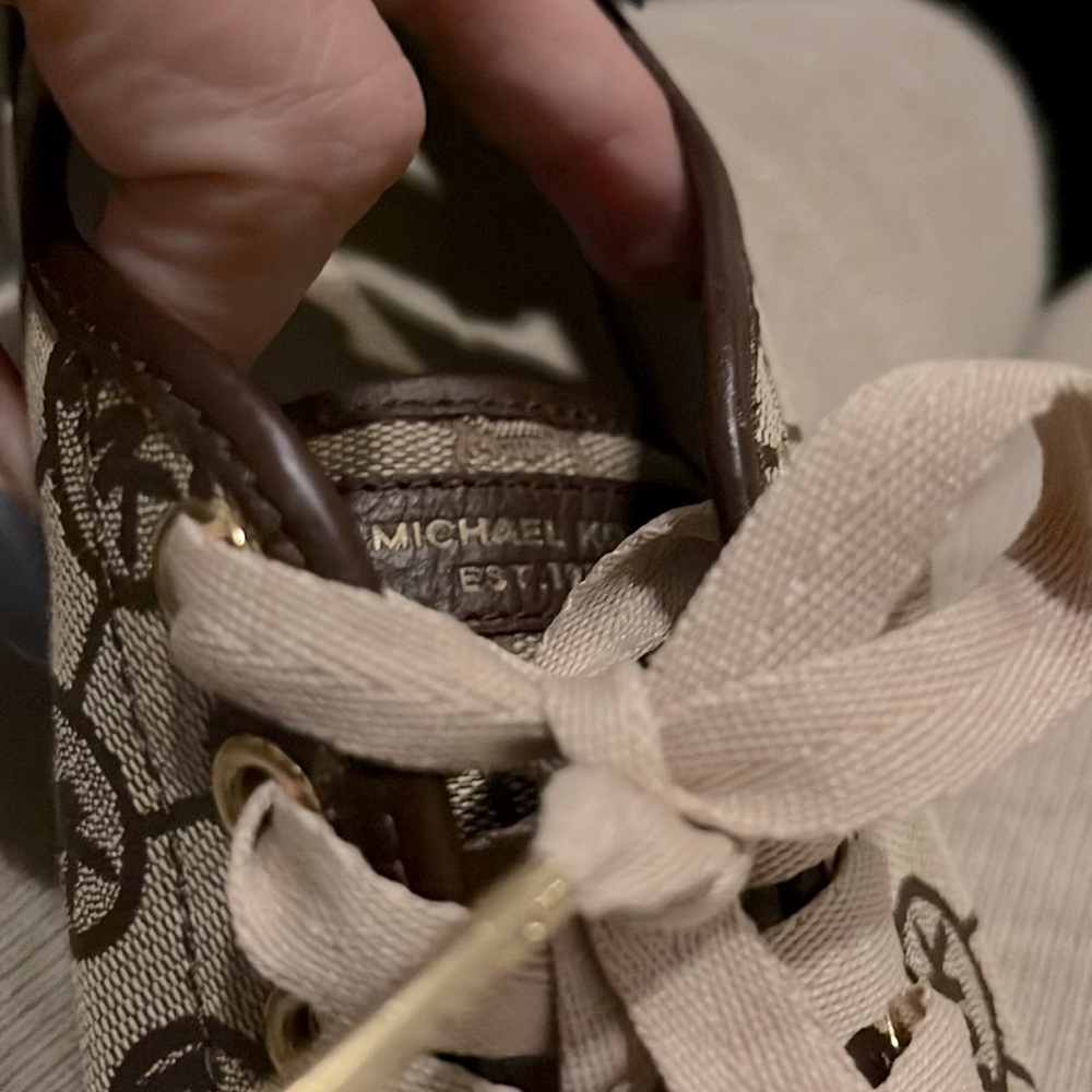 NEW Michael Kors Brown Leather Logo Sneakers - SZ 8 - Picture 7 of 7